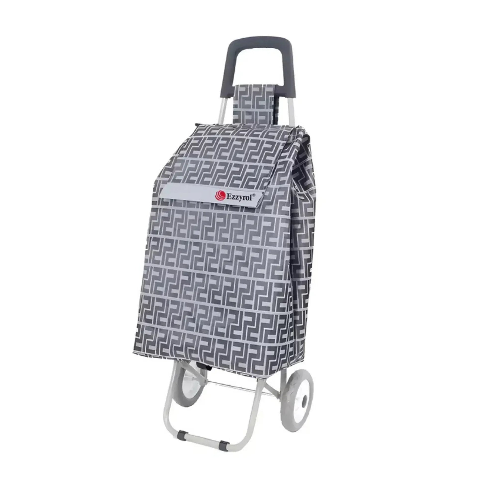 Cart bag with geometric pattern on a white background