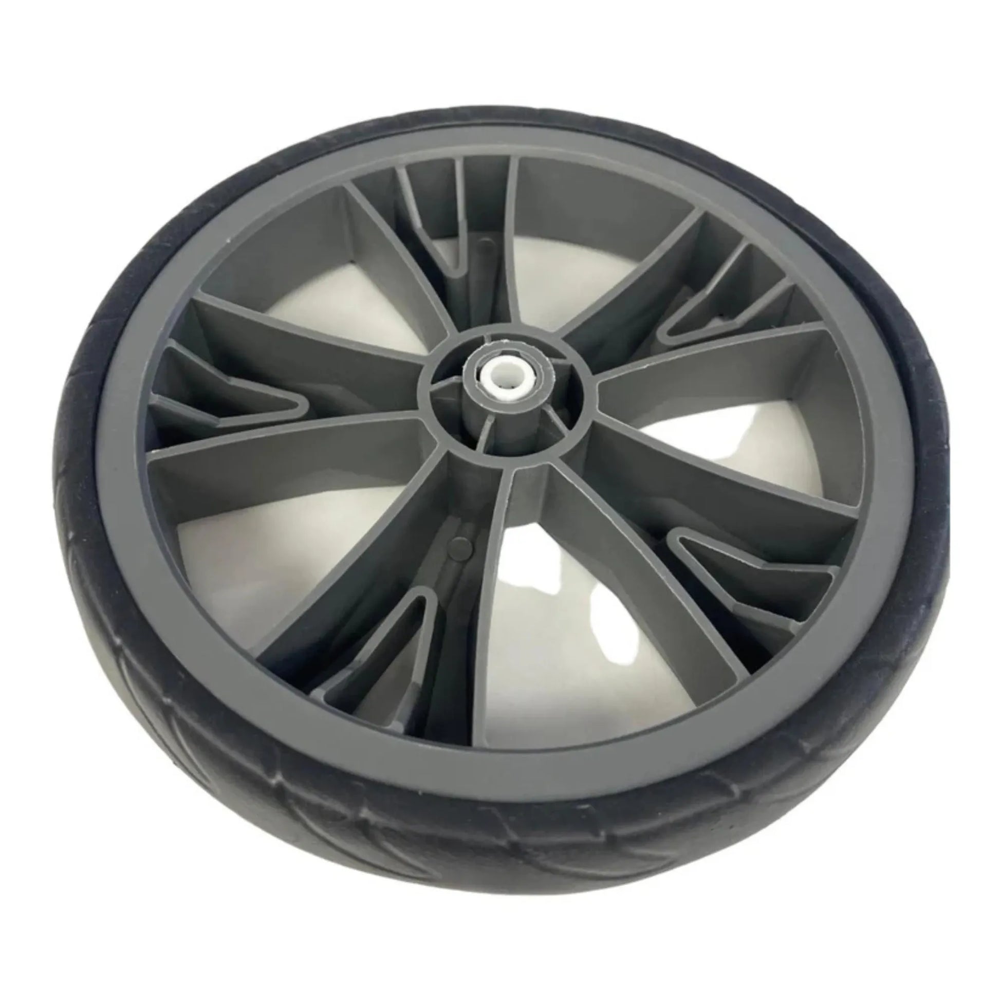 Gray wheel with a white background