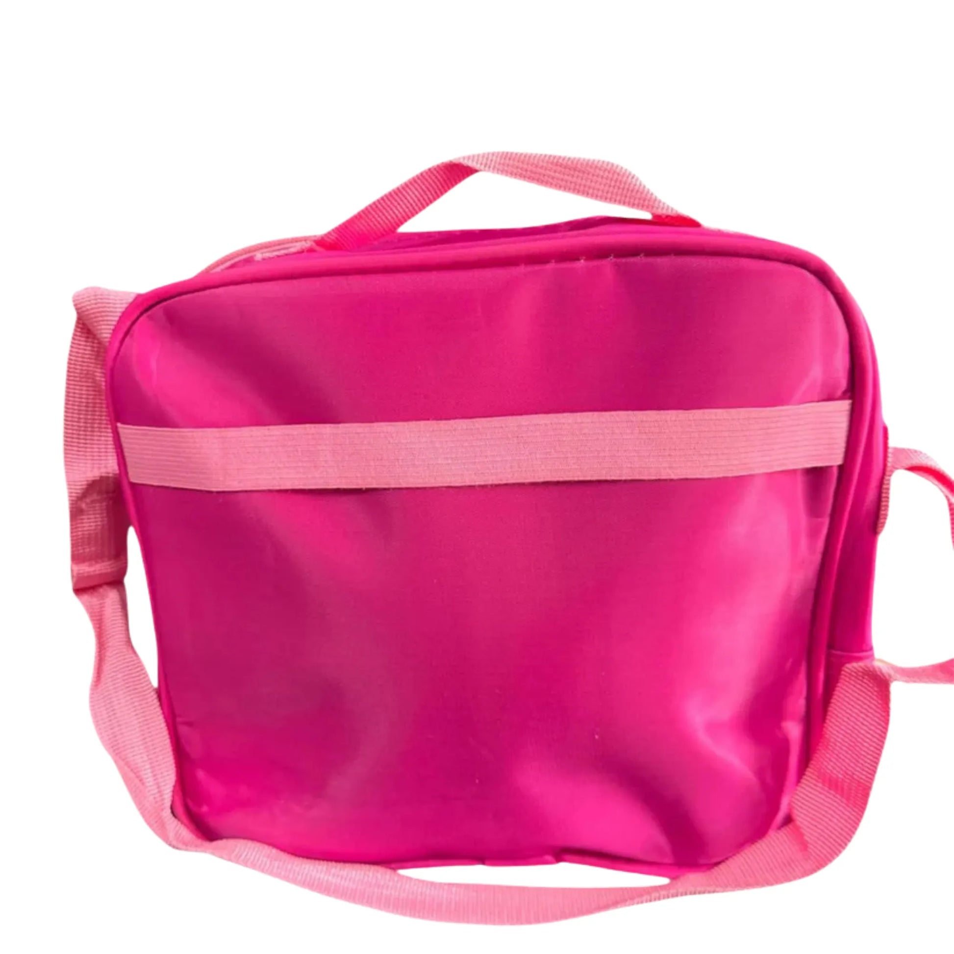 Pink bag with a strap on a white background