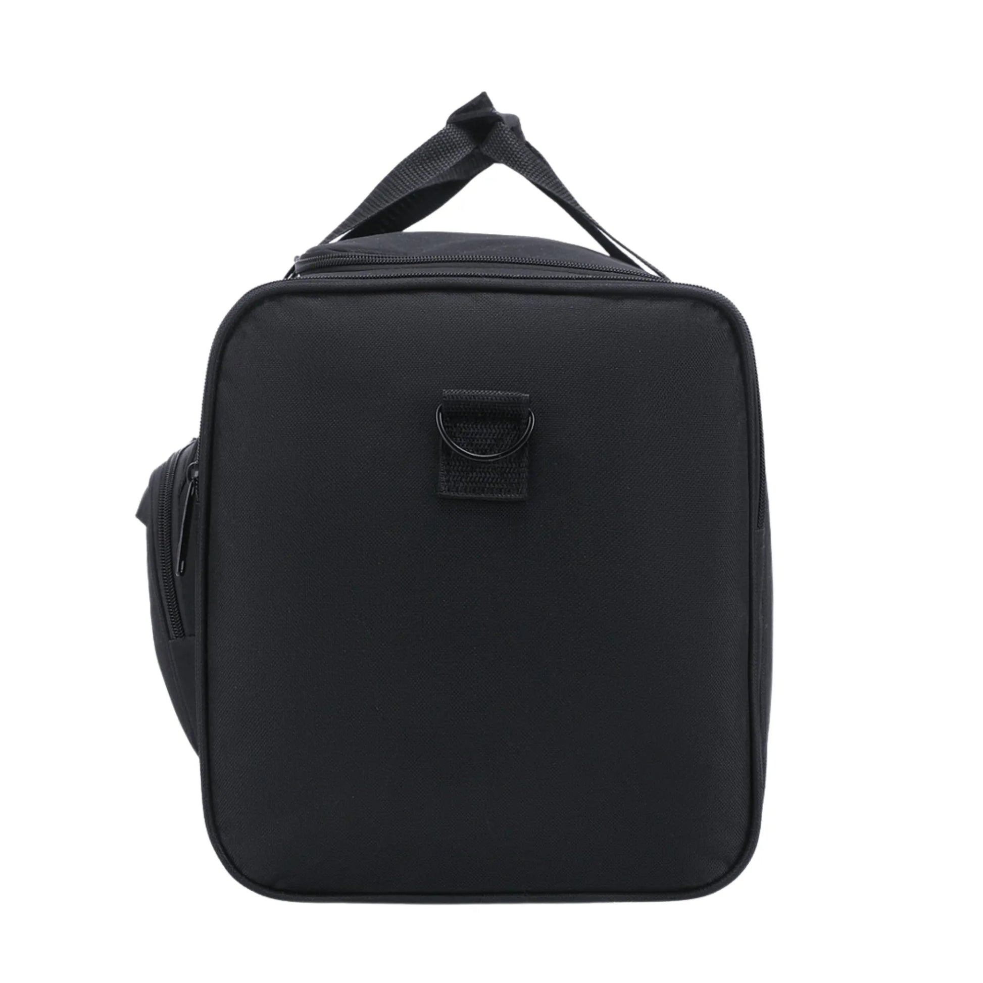 Black backpack on a white background