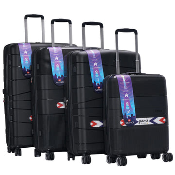 Justpack Unbreakable 4-Piece PP Luggage Set with 8 Wheels Cabin to XXL